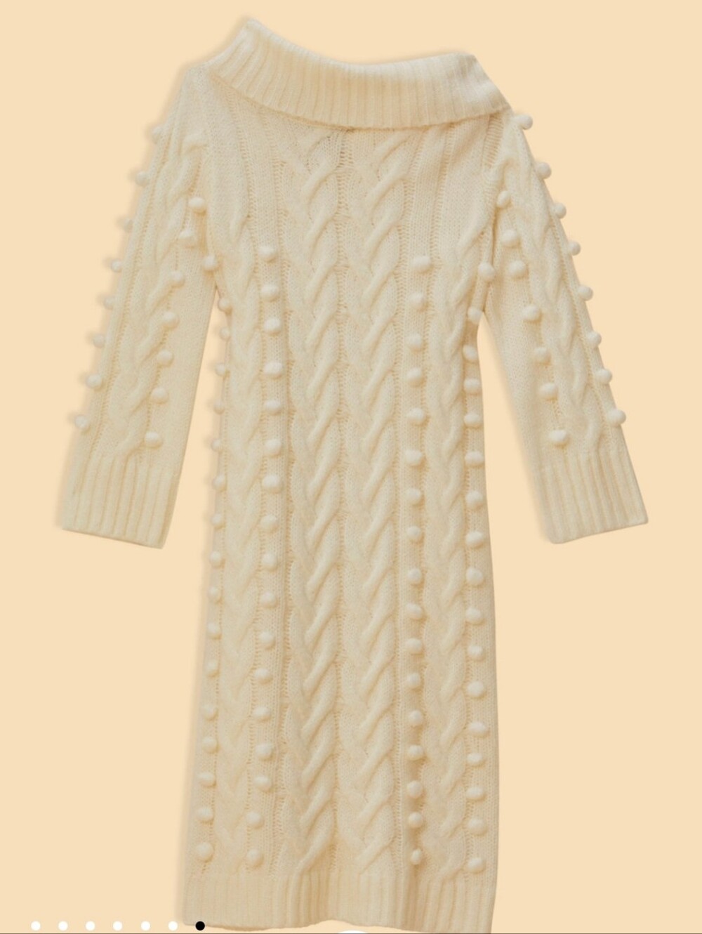 Farm Rio Off-white Braided Midi Sweater Dress Size Medium
